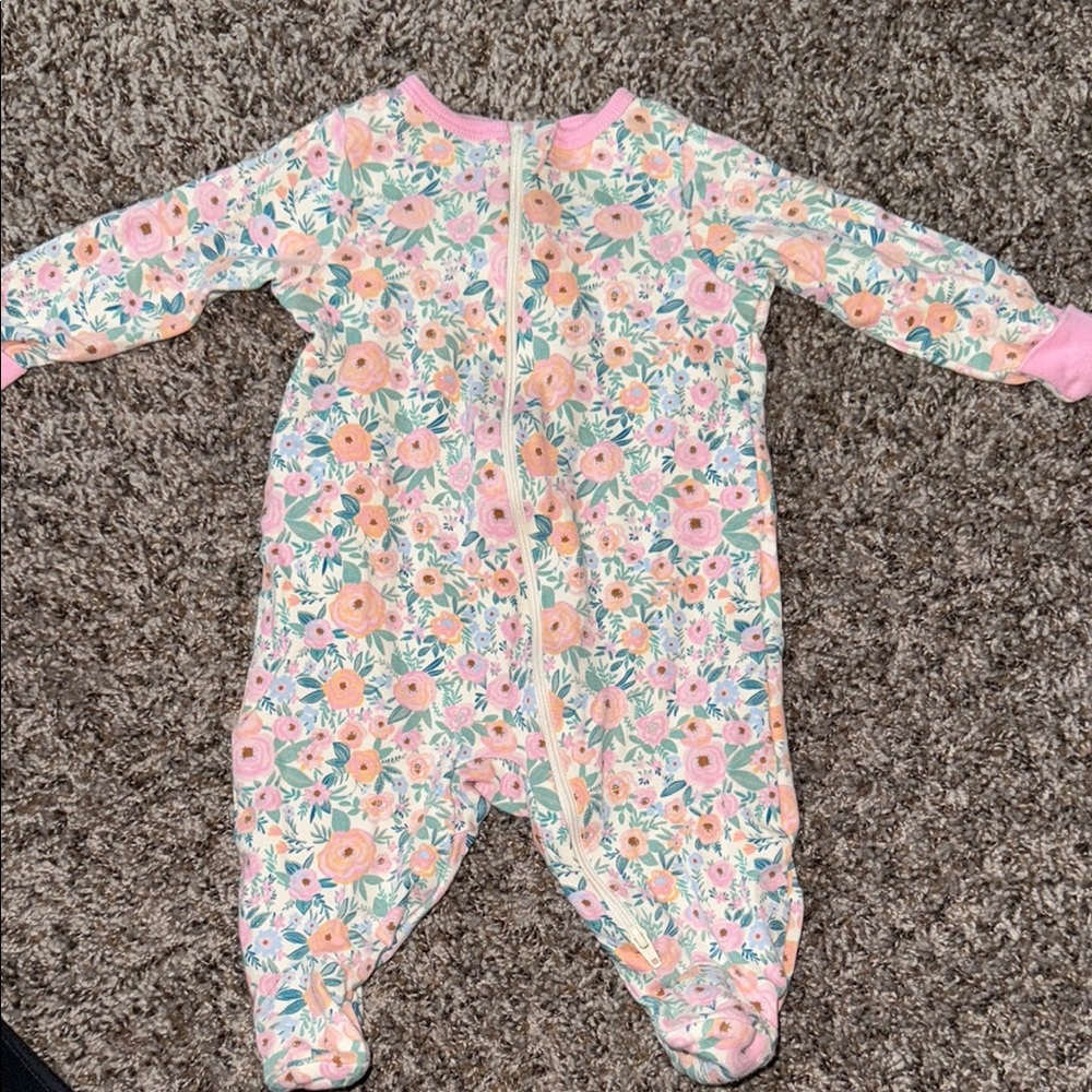 Wonder Nation Pink and Orange Footie One Piece